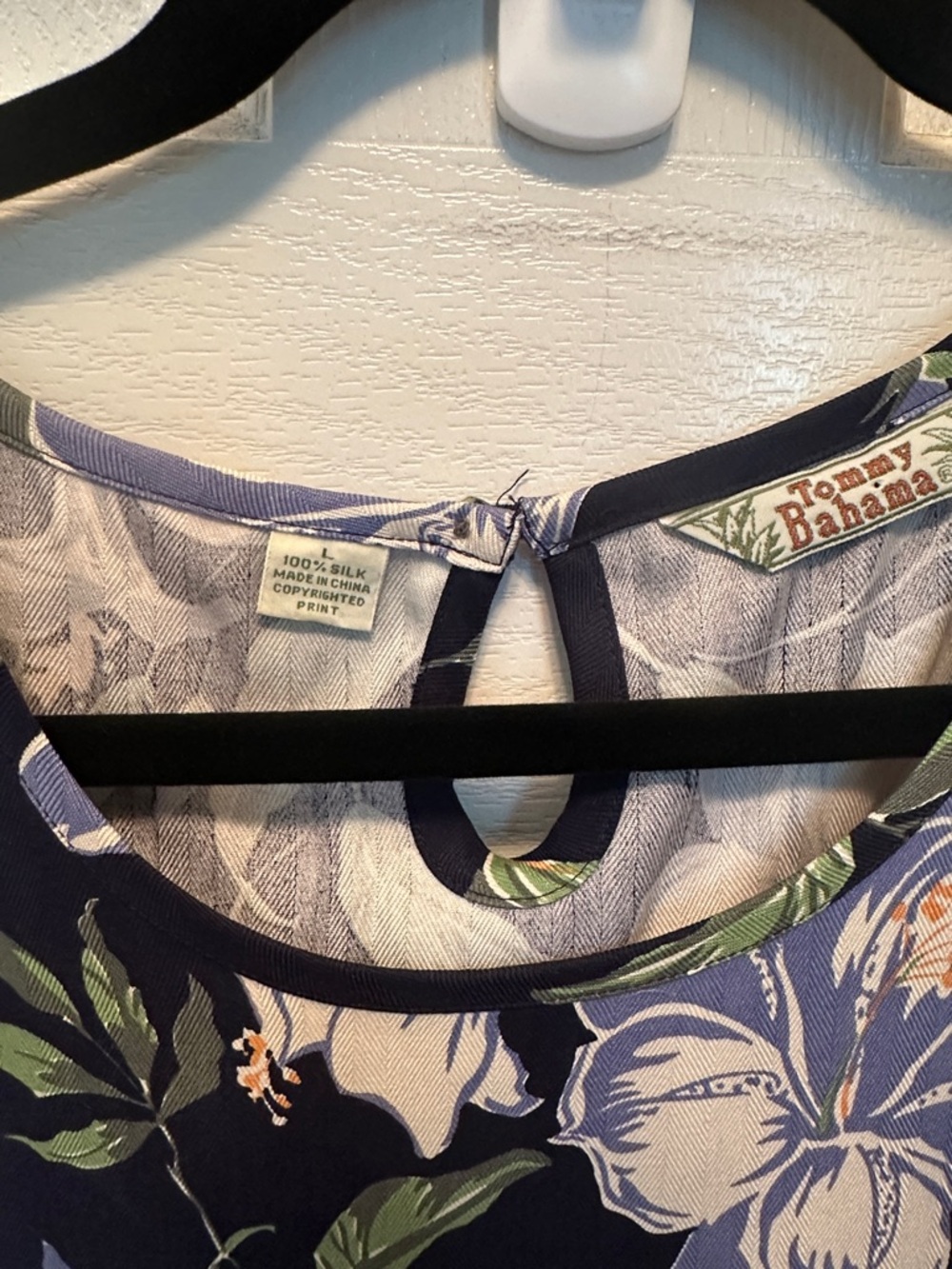Tommy Bahama 100% Silk Navy Floral Sleeveless Maxi Dress Size Large - Picture 2 of 6